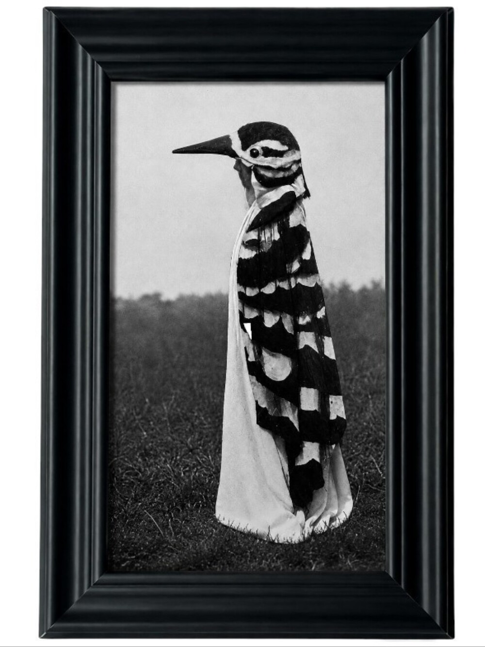 Vintage Man In Bird Costume circus Farmhouse Werid Halloween retro Art unique